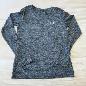Under Armour Blue and White Long Sleeve Fitted T-Shirt Size XS